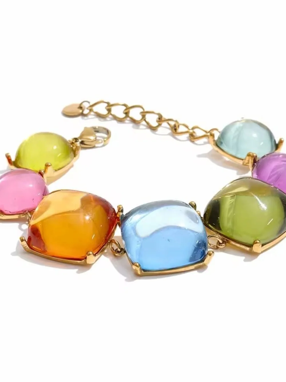 Pastel Multi-Color Crystal Tennis Necklace & Bracelet Set - Picture 5 of 6